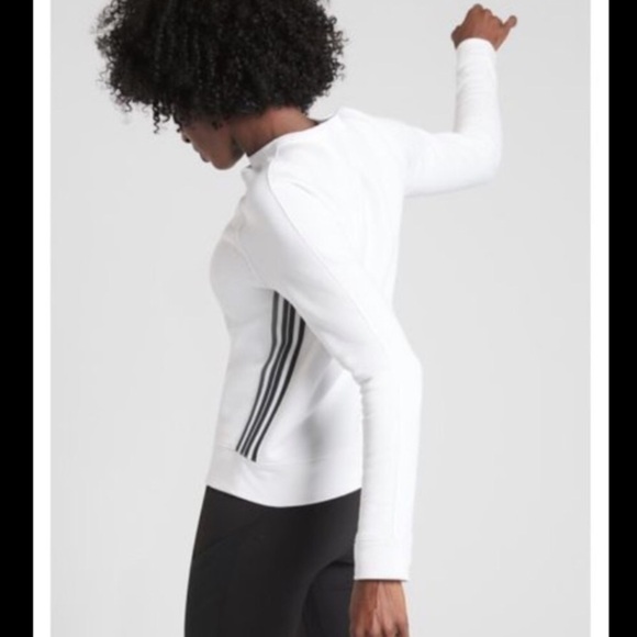 Athleta 24/7 Striped Crew Neck Sweatshirt T. - Picture 4 of 11